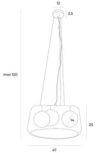 MaxLight Koshi závěsné svítidlo 3x60 W bílá P0499