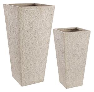 Set dvou béžových betonových zahradních květináčů Bizzotto Stonet 65/88 cm