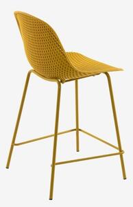 Žlutá plastová barová židle Kave Home Quinby 65 cm