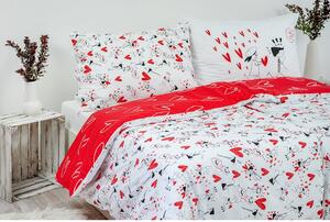 Stanex (Staněk) Ložní povlečení bavlna Love červeno bílé rozměry: 140x200cm + 70x90cm