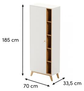 ARBYD Bílá skříňka s policemi Thia 185 x 70 cm