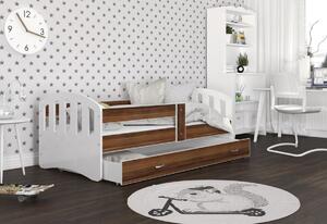 Dětská postel ŠTÍSTKO P1 COLOR + matrace + rošt ZDARMA, 160x80, bílá/růžová