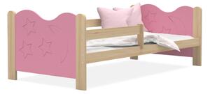 Dětská postel MICKEY P1 + matrace + rošt ZDARMA, 160x80, borovice/růžová