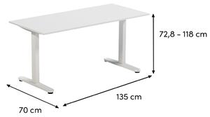 ARBYD Bílý pracovní stůl Thia 140 x 80 cm