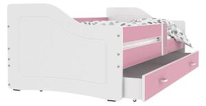 Dětská postel SWAN P1 COLOR + matrace + rošt ZDARMA, 180x80, růžová/bílá