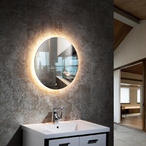 LED osvětlené koupelnové zrcadlo 2712 s vyhříváním zrcadla a nastavením teplého/studeného světla - kulaté Ø 60 cm