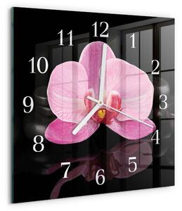 Skleněné hodiny Orchidej zskb-30x30-00082535