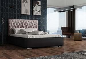Čalouněná postel REBECA + rošt, Siena01 s knoflíkem/Dolaro08, 180x200