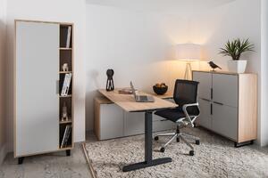ARBYD Dubový výškově nastavitelný kancelářský stůl Thor 135 x 70 cm s černou podnoží