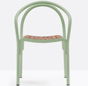 Pedrali Zelená kovová zahradní židle Soul