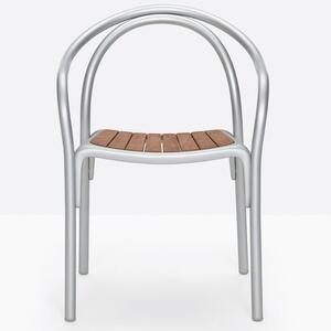 Pedrali Stříbrná kovová zahradní židle Soul