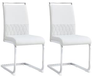 Sada dvou jídelních židlí, moderní design, pohodlné sedadlo, bílá barva
