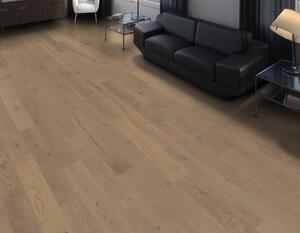 Dřevěná podlaha HARO, dub sandgrau Sauvage, vzor úzké prkno Prestige