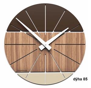 Designové hodiny 10-029 natur CalleaDesign Benja 35cm (více variant dýhy) Dýha černý ořech - 85