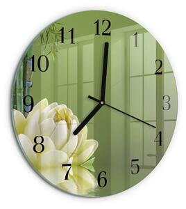 Skleněné nástěnné hodiny Lilie zsoc-fi30-00175863