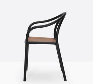 Pedrali Černá kovová zahradní židle Soul