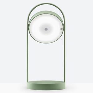 Pedrali Zelená kovová bezdrátová stolní LED lampa Giravolta 33 cm