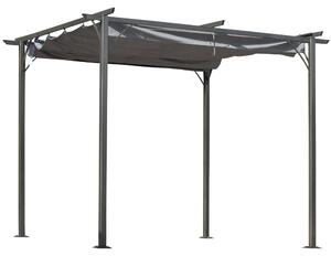 Pergola 3x3 metry – Krytá terasa s výsuvnou střechou – Antracitová barva – Odolná vůči vodě