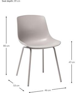 Židle z umělé hmoty s kovovými nohami Dave, 2 ks