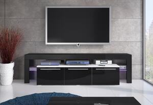 TV stolek RTV BETA 150 Plus, bílá/černá lesk