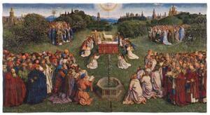 Vlámský gobelín tapiserie - L’adoration de l’Agneau mystique by Jan van Eyck