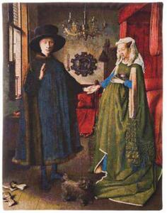 Vlámský gobelín tapiserie - Banker Arnolfini by Jan van Eyck