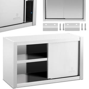 Skříňka s výsuvnými dvířky – 2 výsuvná dvířka – Nerezová ocel – 100 x 45 x 60 cm – Nástěnná skříňka