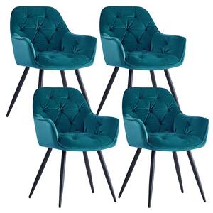 Jídelní židle s měkkým sametovým potahem a robustními kovovými nohami – ergonomický komfort sezení