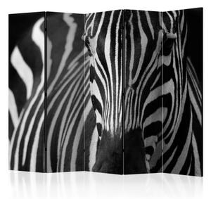 Paraván - White with black stripes II [Room Dividers]