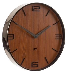 Designové nástěnné hodiny Future Time FT3010TT Flat walnut titanium 30cm