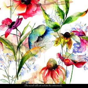 Fototapeta Ráno malované květinami Samolepící 250x250cm