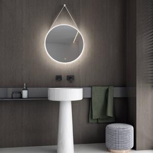 LED osvětlené koupelnové zrcadlo 2884 s vyhříváním zrcadla a nastavením teplého/studeného světla - kulaté Ø 60 cm