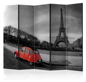 Paraván - Eiffel Tower and red car II [Room Dividers]