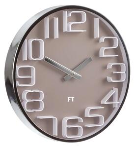 Designové nástěnné hodiny Future Time FT7010BR Numbers caffé latte 30cm
