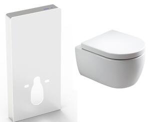 WC kompletní balíček 41: NT2039 Bílá s měkkým zavíráním sedátka a sanitárním modulem 805S Bílá