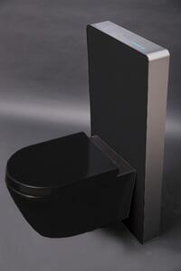 WC kompletní balíček 33: WC B-8030R černé matné s měkkým zavíráním sedátka a sanitární modul 805S černý