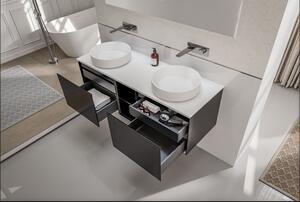 Toaletní stolek Inalco 1500 Open Storage s deskou z minerálního odlitku - možnost volby barvy