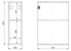Elita Look skříňka 20x45.1x63.5 cm boční závěsné bílá 167101