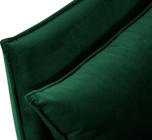 Tmavě zelená sametová trojmístná pohovka MICADONI AGATE 183 cm