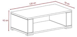 Konferenční stolek LILA, 130x43x70, bílý