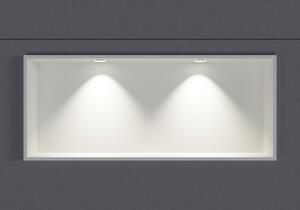 Bílá nástěnná nika z litého minerálu EG2513 - výška 25 cm - hloubka 13 cm - volitelný LED reflektor