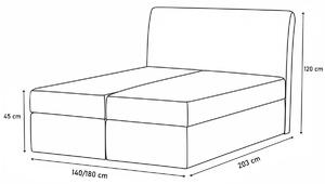 Čalouněná postel LOUIS + matrace + rošt, 140x200 cm, sawana 14