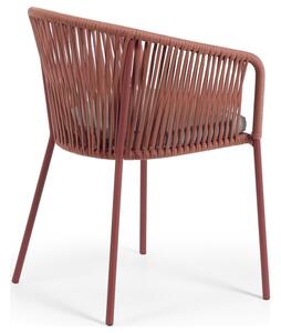 Červeno hnědá pletená židle Kave Home Yanet
