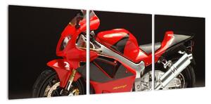 Obraz červené motorky (90x30cm)