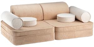 Světle hnědá manšestrová dětská pohovka 132 cm Settee – Wigiwama