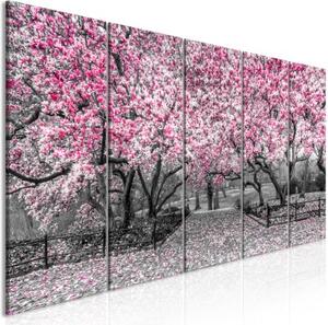 Obraz - Magnolia Park (5 Parts) Narrow Pink