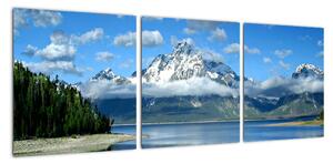 Obraz - zasněžené vrcholky hor (90x30cm)