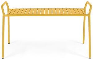 Žlutá kovová zahradní lavice Bizzotto Dalia 88 cm