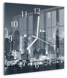Skleněné hodiny Noc na obzoru zskb-30x30-00082010