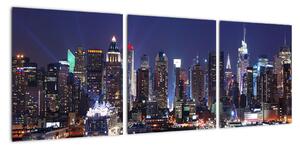 Obraz města - noční záře města (90x30cm)